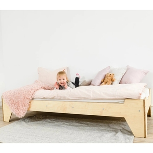 Cama de madera contrachapada Montessori para niños pequeños, ensanchada alargada y cama individual, combinación de cuna grande para guardería - Product Image 2