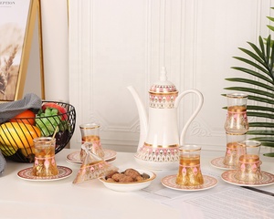 Service à thé en céramique porcelaine royale, porcelaine chinoise, service à thé cadeau, ensemble de tasses à thé arabes, théière de café - Product Image 3