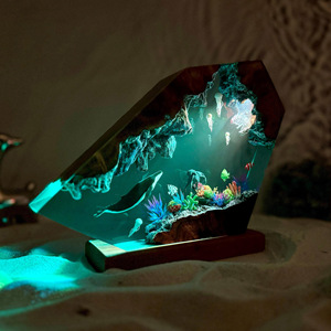 Lámpara de Resina para Dropshipping, Adorno Artístico, 10 Lámparas de Resina con Forma de Ballena Columna y Medusa, Modelo 3D, Luz Nocturna Regulable RGB - Product Image 5