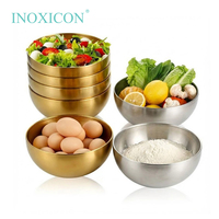 Ensemble de bols de préparation et de service pour la cuisine, pour la cuisson, la soupe de nouilles coréenne et le mélange de salades, design moderne, acier inoxydable écologique