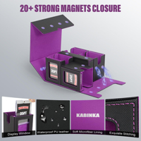 Boîte de rangement pour cartes de jeu de société Commander TCG Magic, en cuir PU moderne, personnalisée en usine, capacité de 400+ cartes à double pochette.