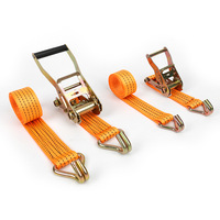 Ensemble de sangles à cliquet de 5T, 2 pouces, double crochet en J, pour une fixation fiable des charges sur les camions et les remorques