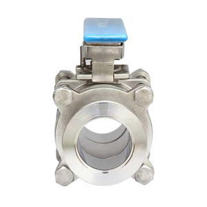 Vanne à bille manuelle sanitaire en acier inoxydable de haute qualité 3 pièces sous vide avec <span class=keywords><strong>KF</strong></span> - Product Image 3