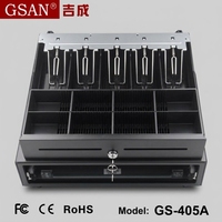 GSAN Interface USB 405mm POS Tiroir-caisse 5 billets et 8 pièces Comptoir caisse avec clé