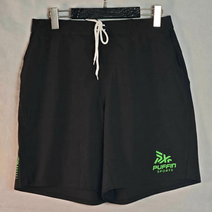 Pantalones Cortos Deportivos PUFFIN SPORTS Personalizados para Hombre, Negros, Sólidos, de Secado Rápido, con Cordón Ajustable, Deportivos, Atléticos, de Cintura Media y Longitud Corta - Product Image 5