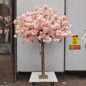 Thực Tế Bất Nhà Máy Tùy Chỉnh Nhựa Màu Xanh Lá Cây Lá Nhân Tạo Hoa Anh Đào Cây Trung Tâm Đám Cưới - Product Image 3