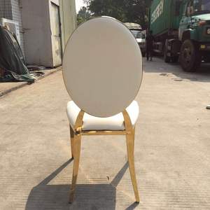 Sillas de banquete de acero inoxidable, diseño apilable, respaldo redondo, ovalado, para boda, gran oferta - Product Image 2