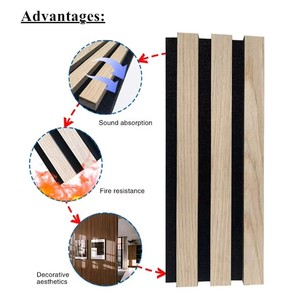 Paneles Acústicos Decorativos <span class=keywords><strong>para</strong></span> Techo y Pared, Personalizados, de MDF Natural, 100% Fibra de Poliéster, Aislamiento <span class=keywords><strong>Acústico</strong></span> Interior - Product Image 4