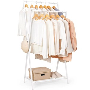 Appendiabiti in bambù bianco portatile con guardaroba pieghevole per <span class=keywords><strong>camera</strong></span> <span class=keywords><strong>da</strong></span> letto e uso domestico - Product Image 1