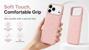 Coque de téléphone magnétique antichoc à texture ondulée couleur bonbon effet peau mate pour iPhone 17 18 Pro Max, avec dos givré - Product Image 4