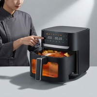 Nouvelle friteuse à air mat 5L 1200W avec écran tactile LED, 8 programmes prédéfinis, tube chauffant 304, 80-200 ℃   Friteuse à air ETL CE CB