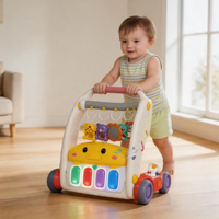 Jouet multifonctionnel pour bébé, piano à pédales 2 en 1, support de fitness, voiture de sport, poussette, clavier électronique, lumière musicale, trotteur pour enfants
