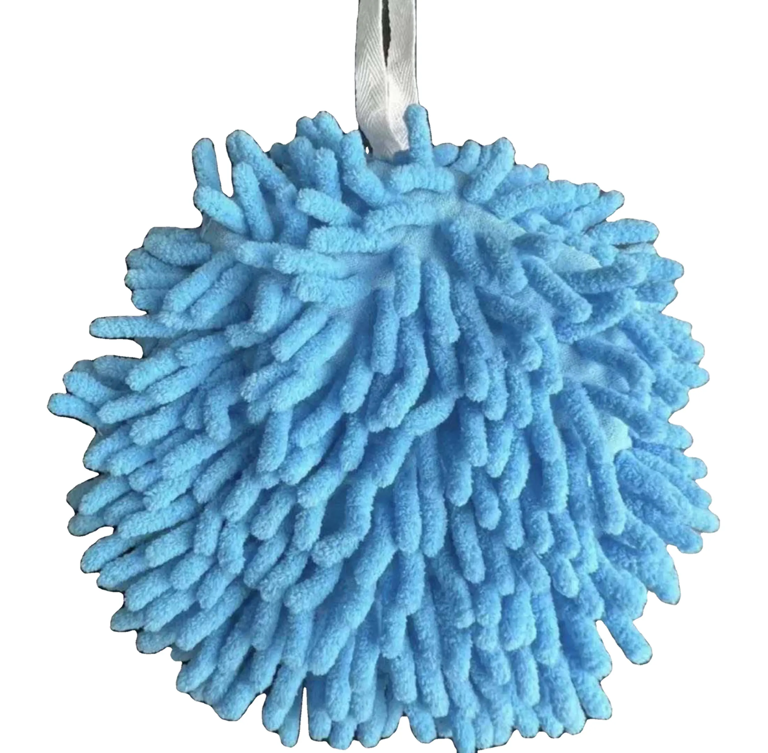 Quick-drying Chenille Hand Ball Hanging Hand Towel Thickened Kitchen Bathroom Absorbent Cleaning Rag Hanging Towel