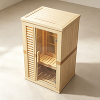 Cabine de sauna infrarouge pour relaxation thérapeutique, 1-2 personnes, en bois massif, sauna domestique