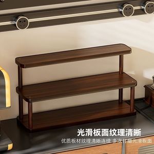 Multi Tiered Desktop Shelf 3 Floors Standing Type Rectangle Aluminum Stackable Storage Rack For Kitchen <b>Teacups</b> Tea <b>Sets</b> Water - Product Image 2