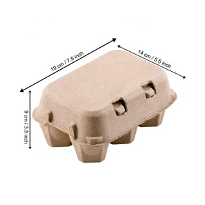 Ensemble de 20 cartons d'œufs colorés d'une demi-douzaine, cartons d'œufs en papier de pâte naturelle 6 pièces pour œufs de poule Plateau de rangement <span class=keywords><strong>réutilisable</strong></span> de 5 couleurs - Product Image 6