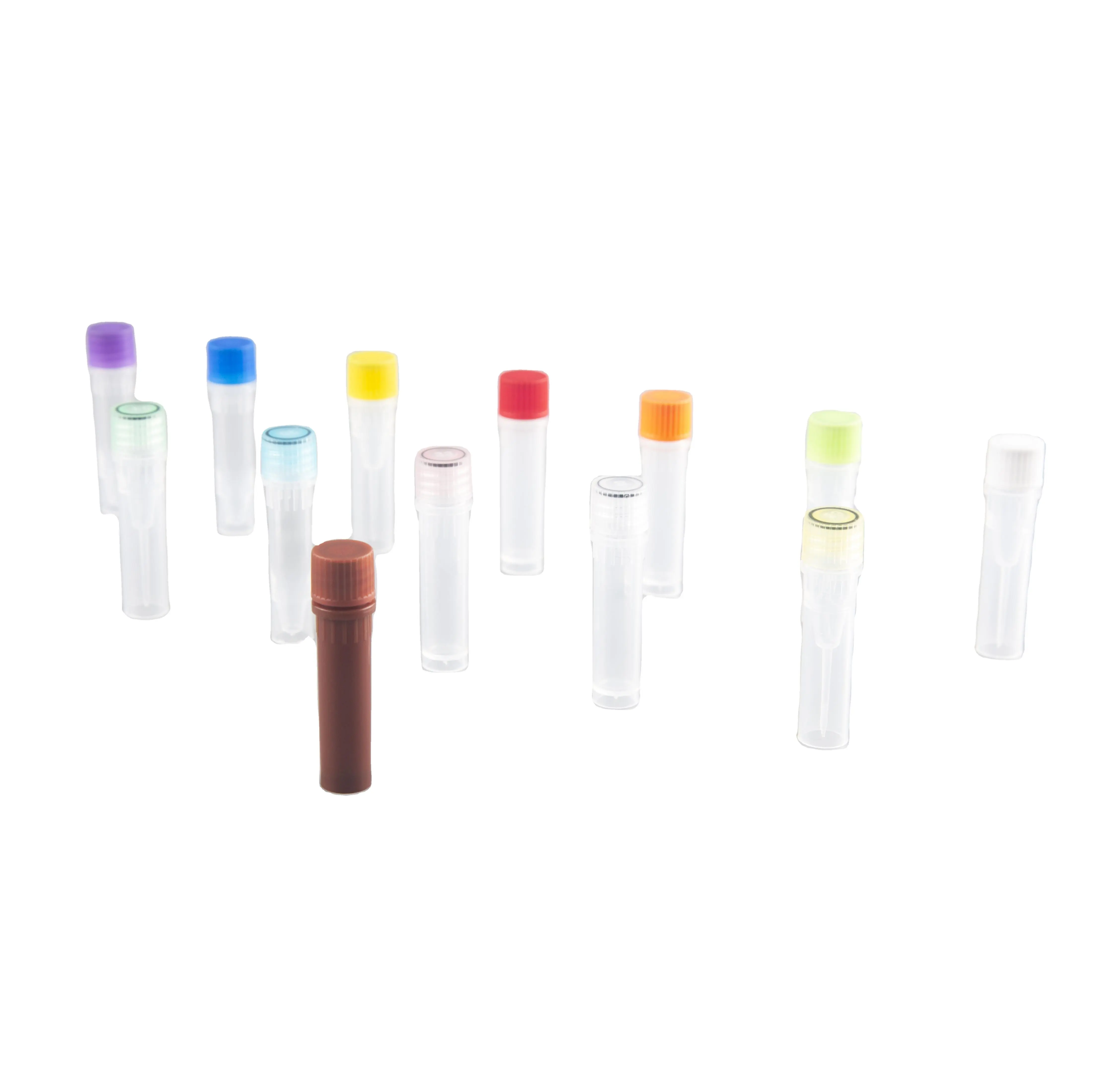 Lab tubes plastic sample freezing tubes screw capper 0.5 1.5 2.0ml cryovial tube cryo vials