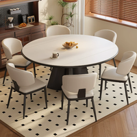 Table à manger et chaises en pierre frittée de style italien minimaliste, luxe léger, entièrement extensible, résistante à la chaleur, double usage, carrée