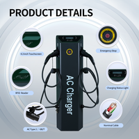 Estación de Carga para Vehículos Eléctricos de CA de 44 kW a Precio de Fábrica, Nueva, Duradera, con Doble Conector Tipo 2, Funciones Inteligentes, Unidades de Carga Montadas en el Suelo