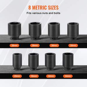 1/2 \ "Drive Deep 12-Point Axle Nut Socket Set 8PCS Tuerca métrica Socket para piezas de automóviles - Product Image 3