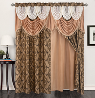 Rideau Jacquard Double Couche Valance Prêt à Poser à Passe-Tringle, Belle Maison, en Gros, en Promotion pour Chambre et Salon