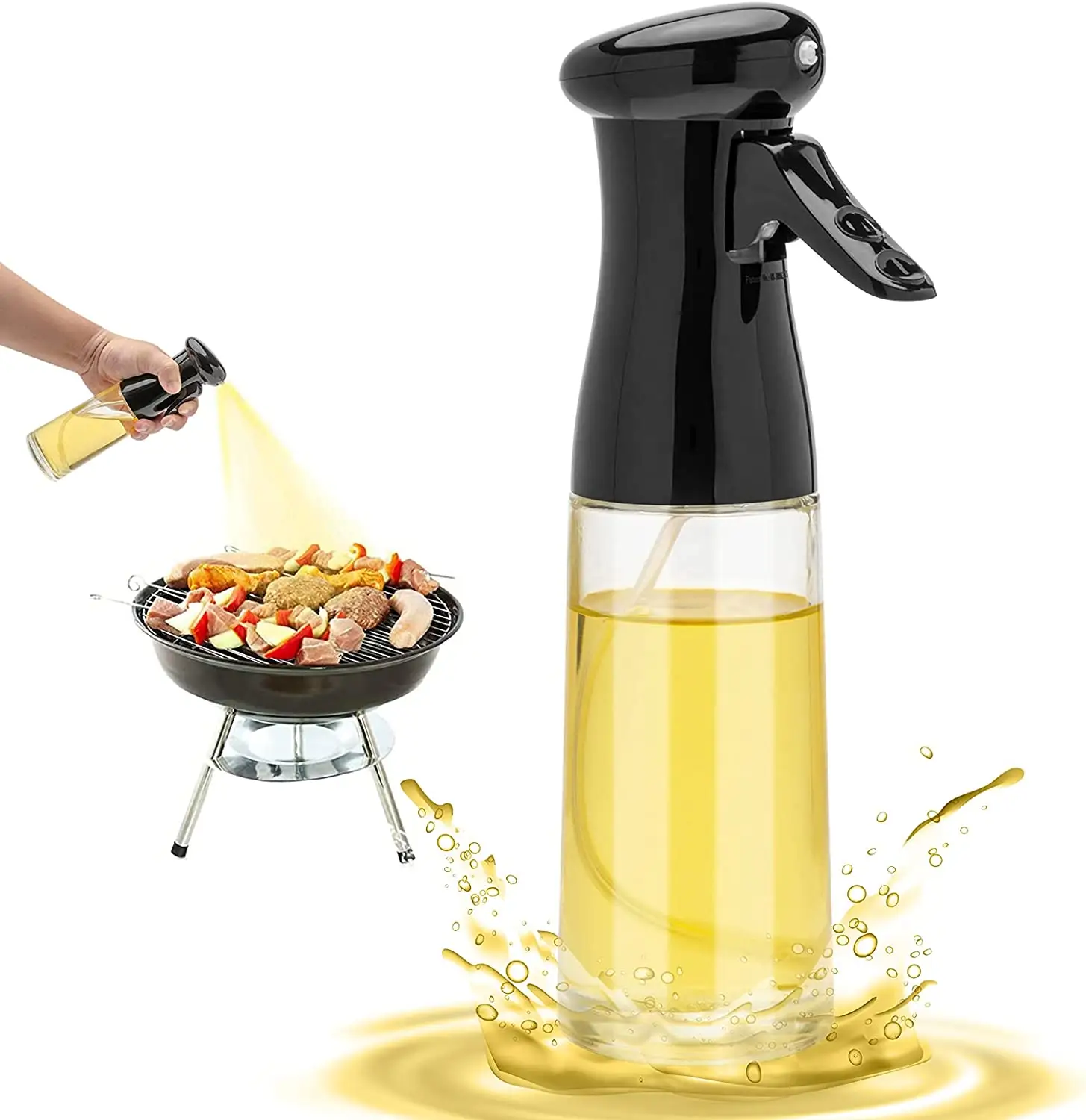 Olijfolie Sproeier Voor Koken 200Ml Glas Olie Dispenser Fles Spray Mister Hervulbare Food Grade Olie Azijn Spritzer Spray