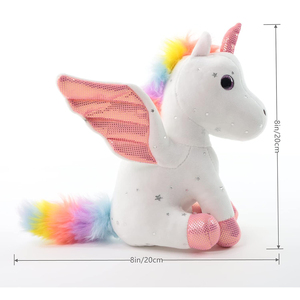 Unicorno peluche simpatico regalo per ragazze 3-8 anni ali morbide unicorno decorazioni per bambini bambini peluche <span class=keywords><strong>personaggi</strong></span> dei cartoni animati - Product Image 4