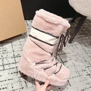 Bottes en cuir véritable pour femmes, nouvelle collection automne-hiver 2026, thermiques, à la cheville, avec fourrure, couture en coton, respirantes, antidérapantes - Product Image 5
