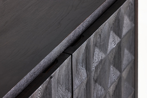 <span class=keywords><strong>Meubles</strong></span> modernes personnalisés de haute qualité, armoire latérale carrée à quatre portes en chêne pin noir mat - Product Image 6