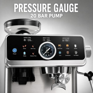 Machine à expresso rose, <span class=keywords><strong>verte</strong></span>, blanche, noire, rouge, orange avec moulin intégré, 20 bars, en acier inoxydable, pour la maison - Product Image 6