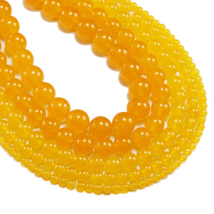 Malaysian Jade Round <b>Loose</b> <b>Beads</b> Yellow For Bracelet Making Grinding And Polishing Yiwu Origin ST0068 - Product Image 2