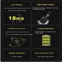 VGN VXE-Casque double mode sans fil BT 2.4, avec sirène V1, 5.0G, FPS, pour joueur, à faible latence