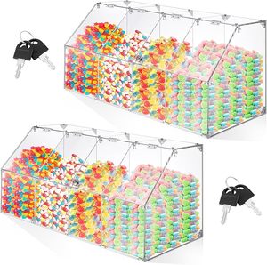 2 packs de bacs à bonbons en acrylique à 4 niveaux, contenants transparents pour aliments secs et épices, présentoirs transparents pour beignets au détail - Product Image 1