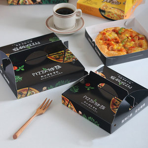 Boîte à pizza, emballage personnalisé pour pizza, boîte à emporter, conteneur en carton ondulé, boîte à pizza avec poignée, vente en gros, 6 7 8 9 11 12 pouces - Product Image 2
