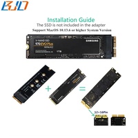 Adaptateur SSD M.2 NGFF PCIe X4 NVME 2280 12+16PIN pour Macbook Air A1465 A1466 Pro A1398 A1502 A1419 2013 2014 2015 2016 2017