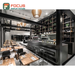 Freestanding Coffee Merchandise Display Rack Wood Slat Panel Cup Lid Display Zone Storefront Coffee Display Rack - Product Image 4