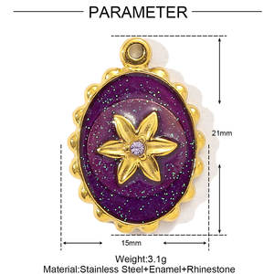 Hongtong, acero inoxidable, <span class=keywords><strong>tarot</strong></span> Vintage, circón brillante, rectángulo, fabricación de abalorios de joyería DIY, gran oferta, colgantes al por mayor - Product Image 3