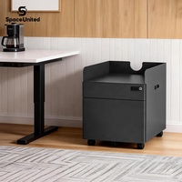 Meuble de bureau de style nordique SpaceUnited, station de travail, rangement, armoire à dossiers en acier à deux tiroirs pour la maison