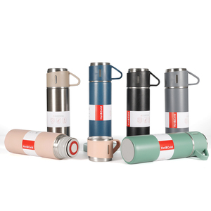 Draagbare Dubbele Muur Vacuüm Geïsoleerde Roestvrijstalen Kolf Set Twee Waterfles Modern Design Hot Thermal Performance Geschenkdoos - Product Image 2