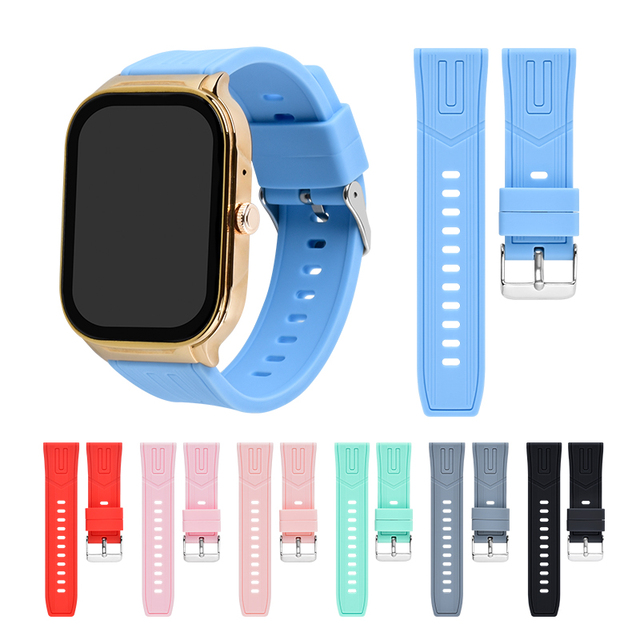 Dropshipping Adjustable Breathable Quick Release Pink Silicone Rubber Smartwatch Strap Waterproof Premium Band