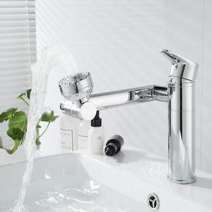 Robinet économique en cuivre chromé mixeur de lavabo, robinet de salle de bains, robinet d'eau d'évier pour robinet de lavage à la main 1 pièce - Product Image 5