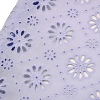 Personnalisé Coloré 100% Coton Oeillet Marguerite Fleurs Broderie Dentelle Tissu pour Vêtement Literie Rideau