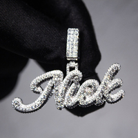 Bijoux Hip Hop pour Hommes : Chaîne avec Pendentif Lettre Personnalisée en Moissanite VVS LAB et Diamants Sertis