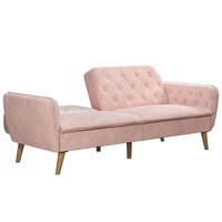 Sofá Cama de Tela Rosa Moderno de Alta Calidad, Sofá Tapizado de 3 Plazas Plegable para Sala de Estar, Hotel, Apartamento, Dormitorio