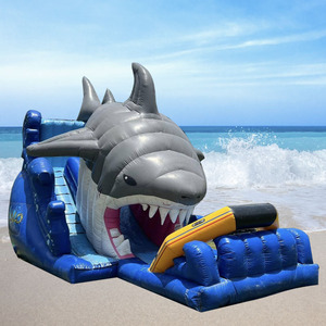 Toboggan aquatique gonflable en forme de requin, parc aquatique gonflable avec toboggan pour <span class=keywords><strong>piscine</strong></span>, toboggans pour piscines enterrées pour adultes - Product Image 6