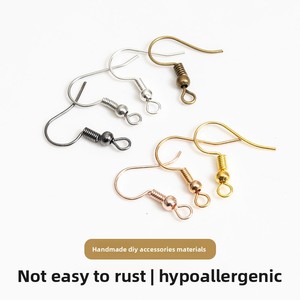 Crochets d'oreilles incurvés électroplaqués faits à la main et perles pour boucles d'oreilles, composants de boucles d'oreilles, matériaux de fabrication de <span class=keywords><strong>bijoux</strong></span> DIY, fabricant en gros - Product Image 3