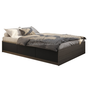 Foshan Factory Direct Customizable Wooden <b>Storage</b> Bed with Nightstands Modern Bedroom Furniture for Small Space Studio Apartment - Product Image 2