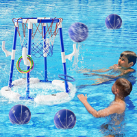 Plage sable jouet eau jouer jouets été en plein air 2 en 1 piscine jeux basket-ball cerceau jouet avec anneau de balle et pompe pour enfants
