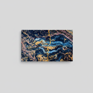 Lienzo Impreso: Elegante Obra de Arte Abstracta en Azul y Dorado, ARTE EN VIDRIO TEMPLADO - Product Image 2