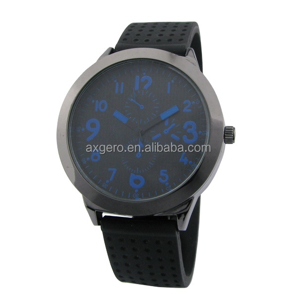 Top Brand Black Chinese Watch Fashion Custom Logo Silicone Band Wrist Watch 3ATM Water Resistant Sports Quartz Watches for Men